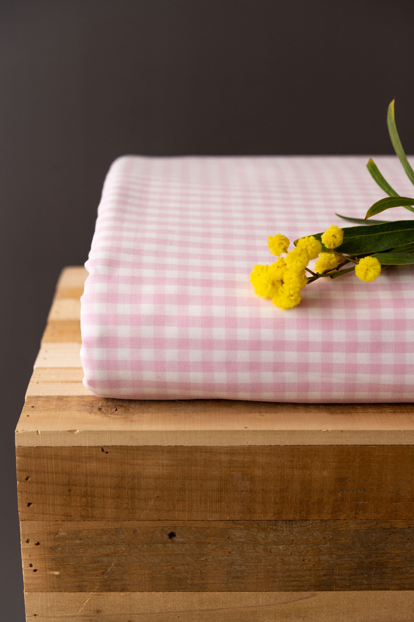 Tissu Vichy BIO Rose "Chamallow"