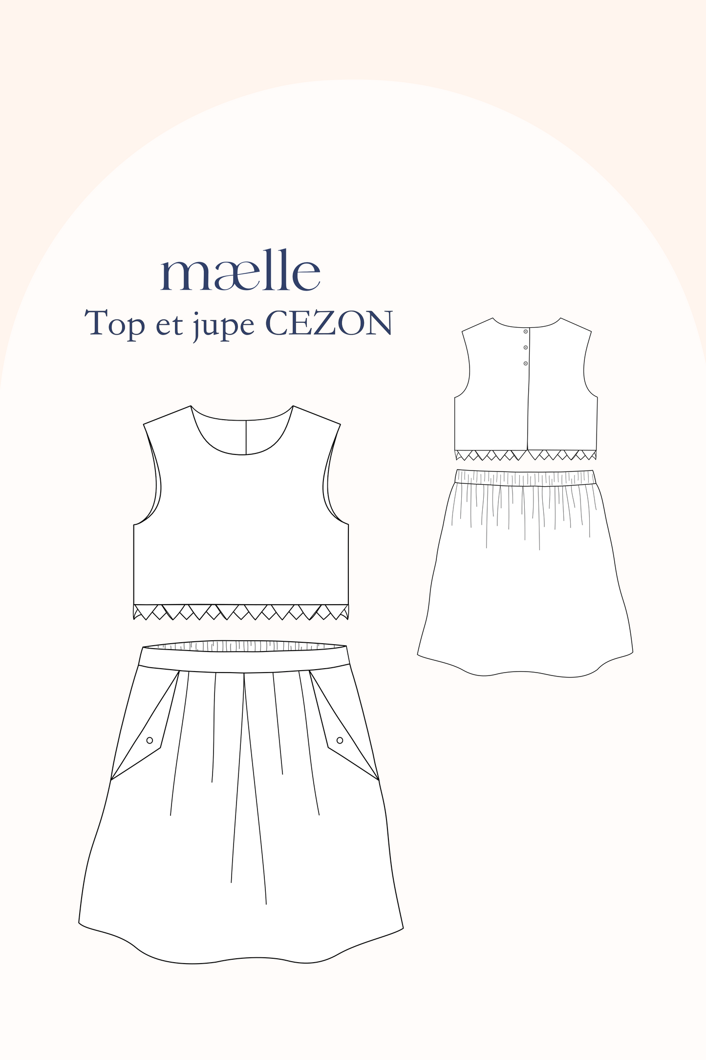 Patron ensemble Top et Jupe CEZON pochette