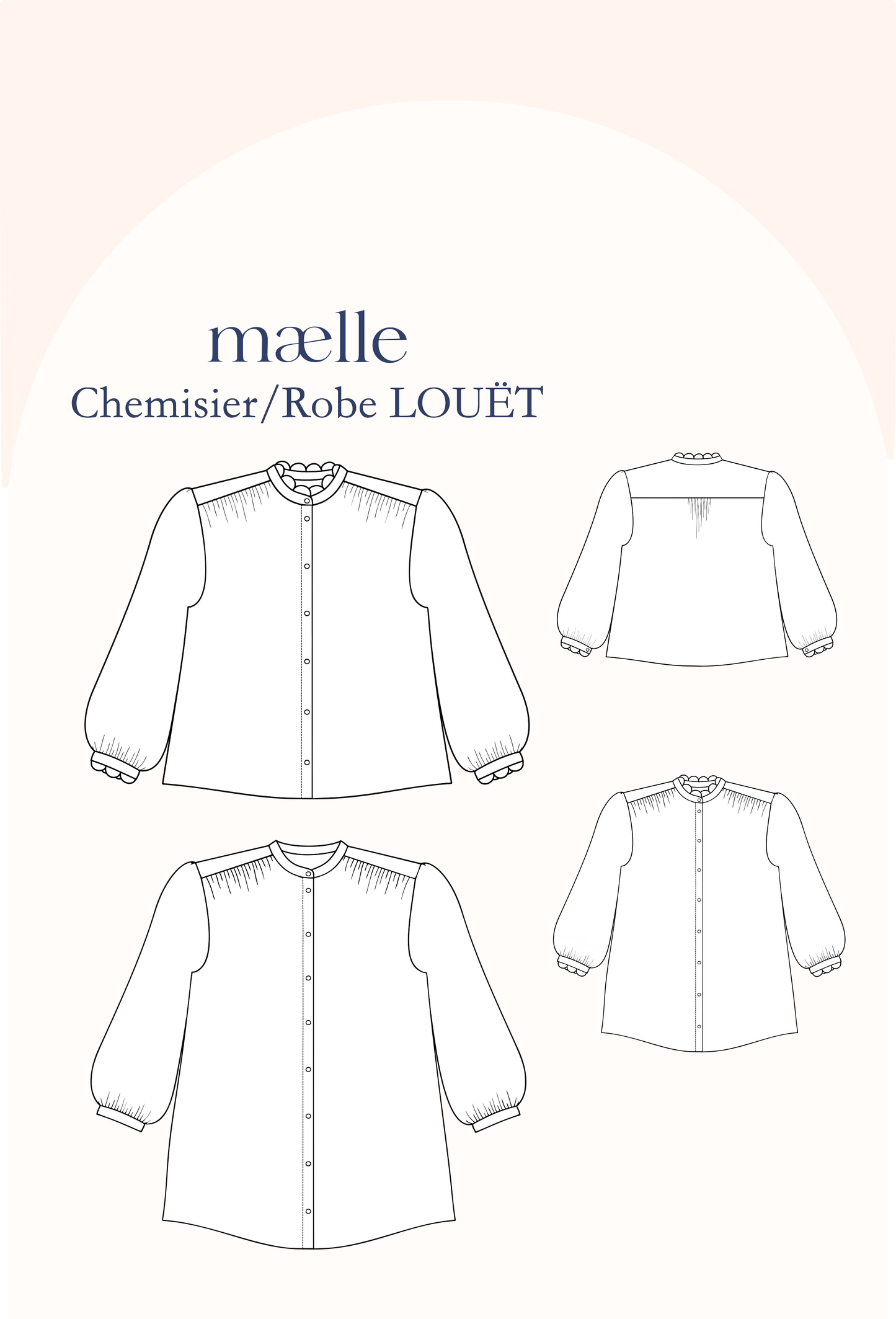 Patron Chemisier et Robe LOUET pochette