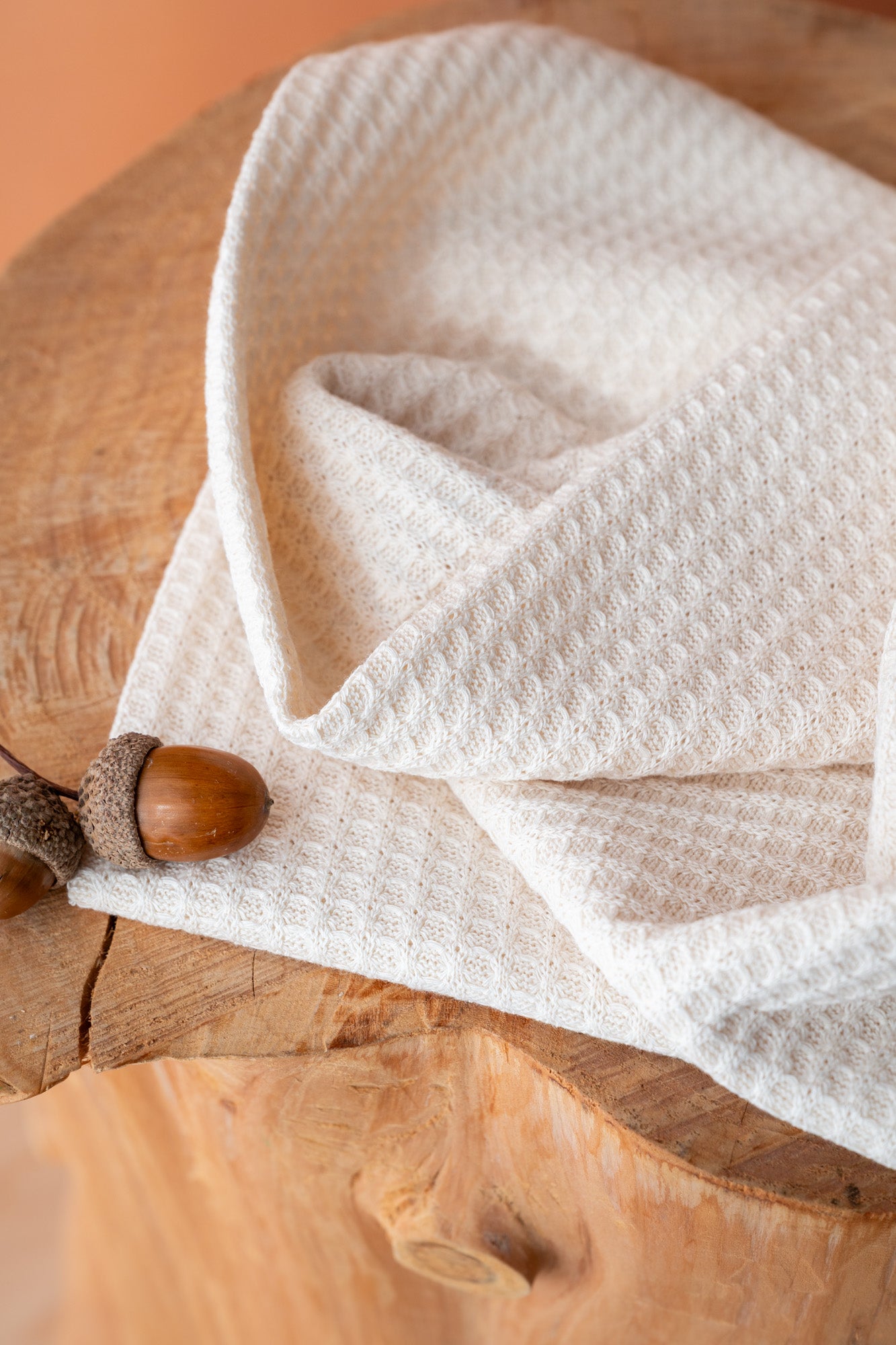 Tricot gaufré Bio Ecru