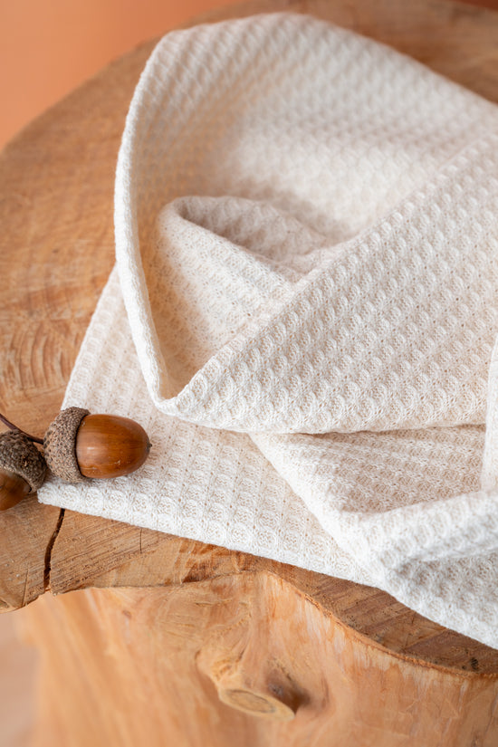 Tricot gaufré Bio Ecru