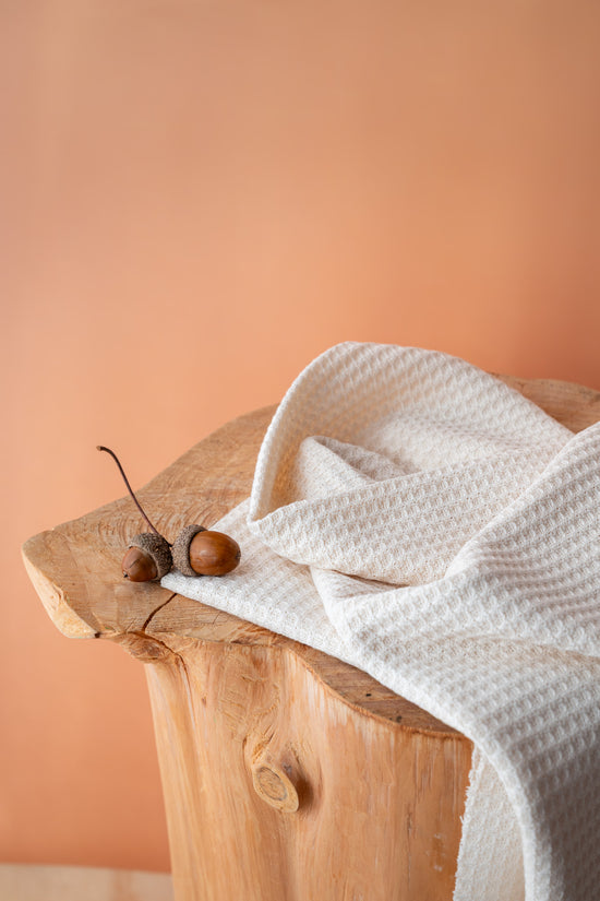 Tricot gaufré Bio Ecru