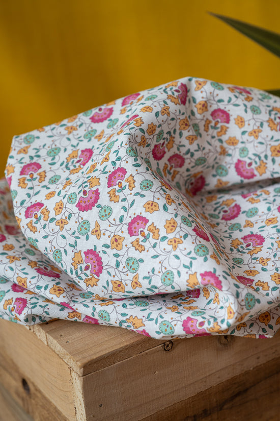 Voile de coton BIO fleuri "Bohémia"