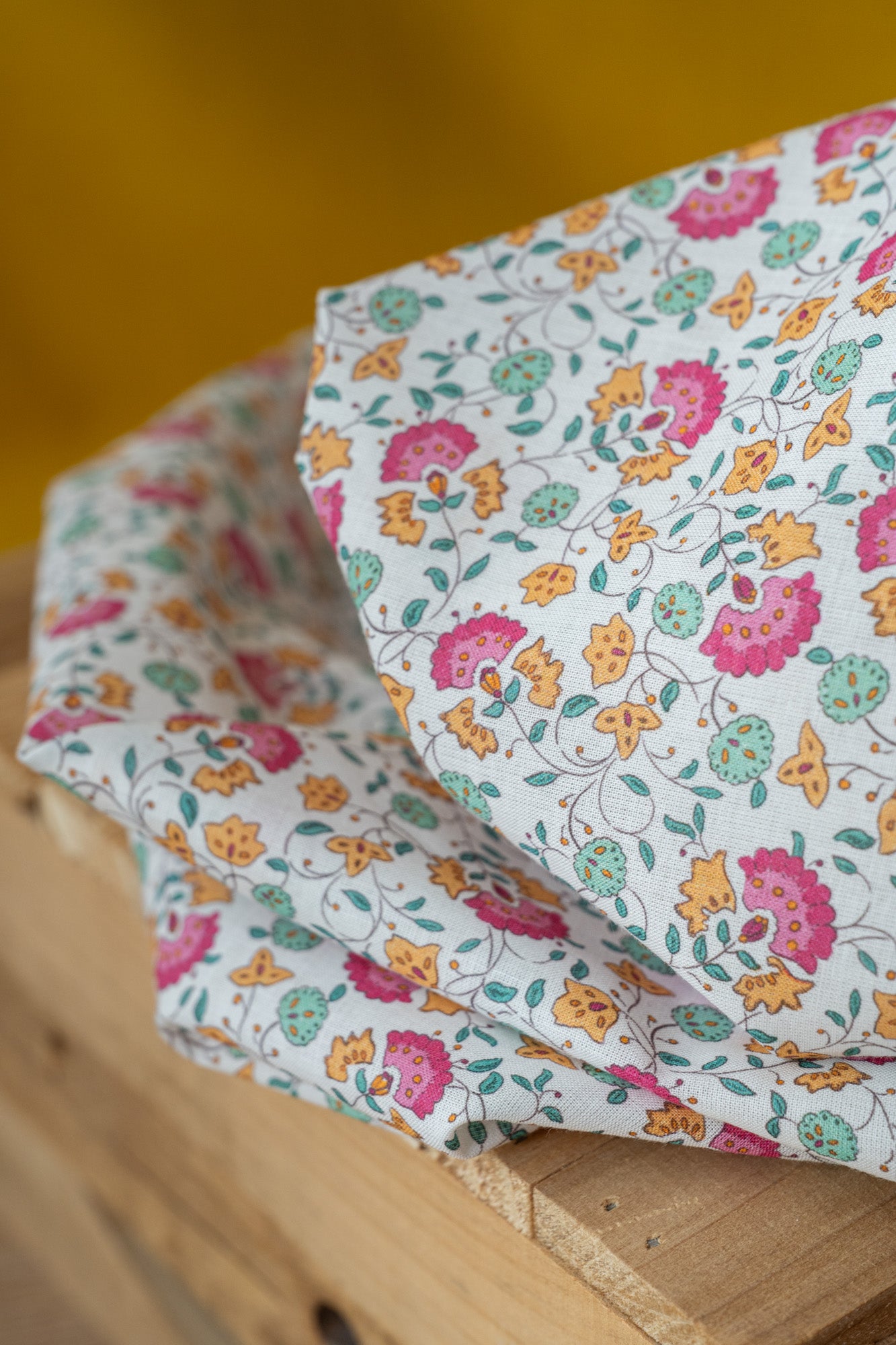 Voile de coton BIO fleuri "Bohémia"