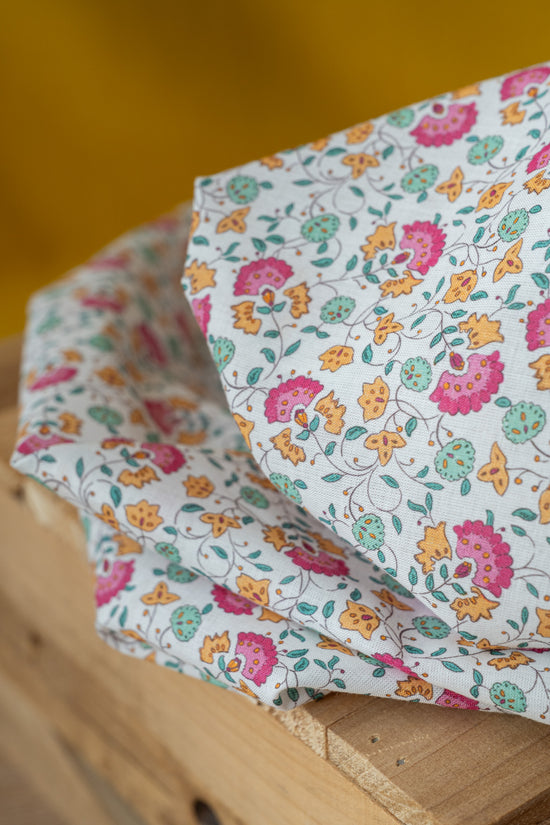 Voile de coton BIO fleuri "Bohémia"