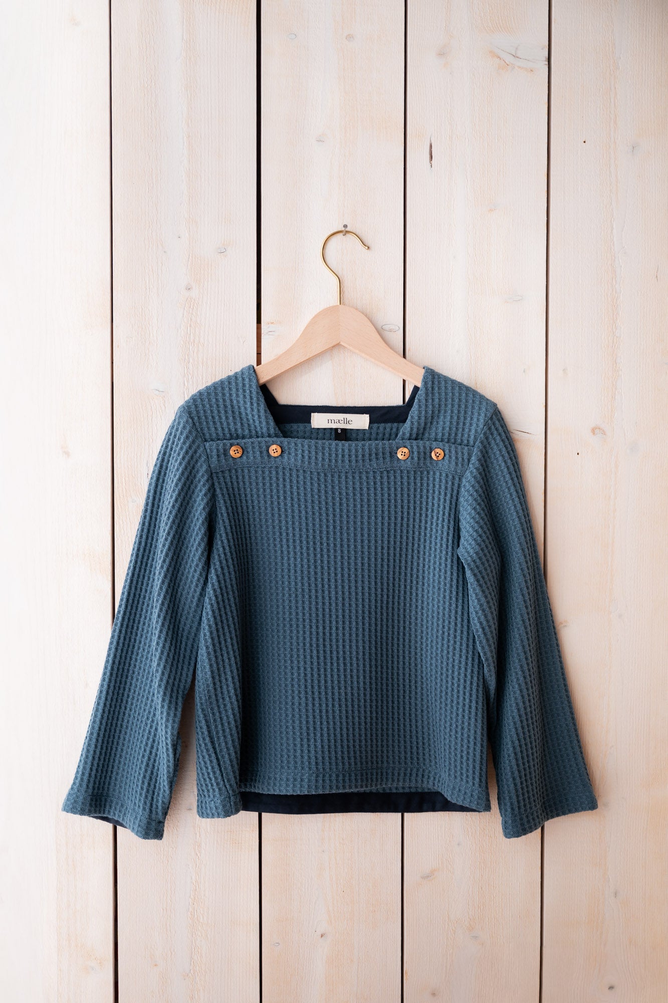 Tricot gaufré Bio Bleu "Morbihan"