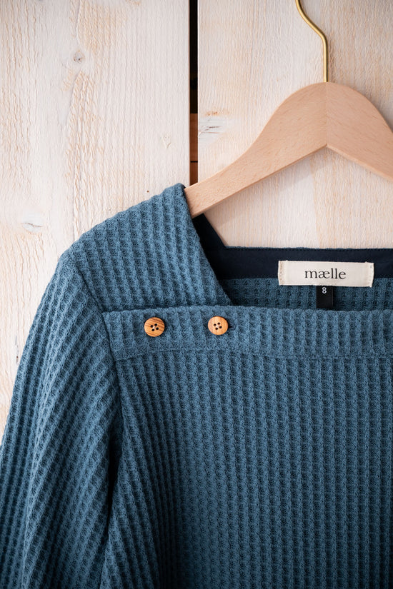 Tricot gaufré Bio Bleu "Morbihan"