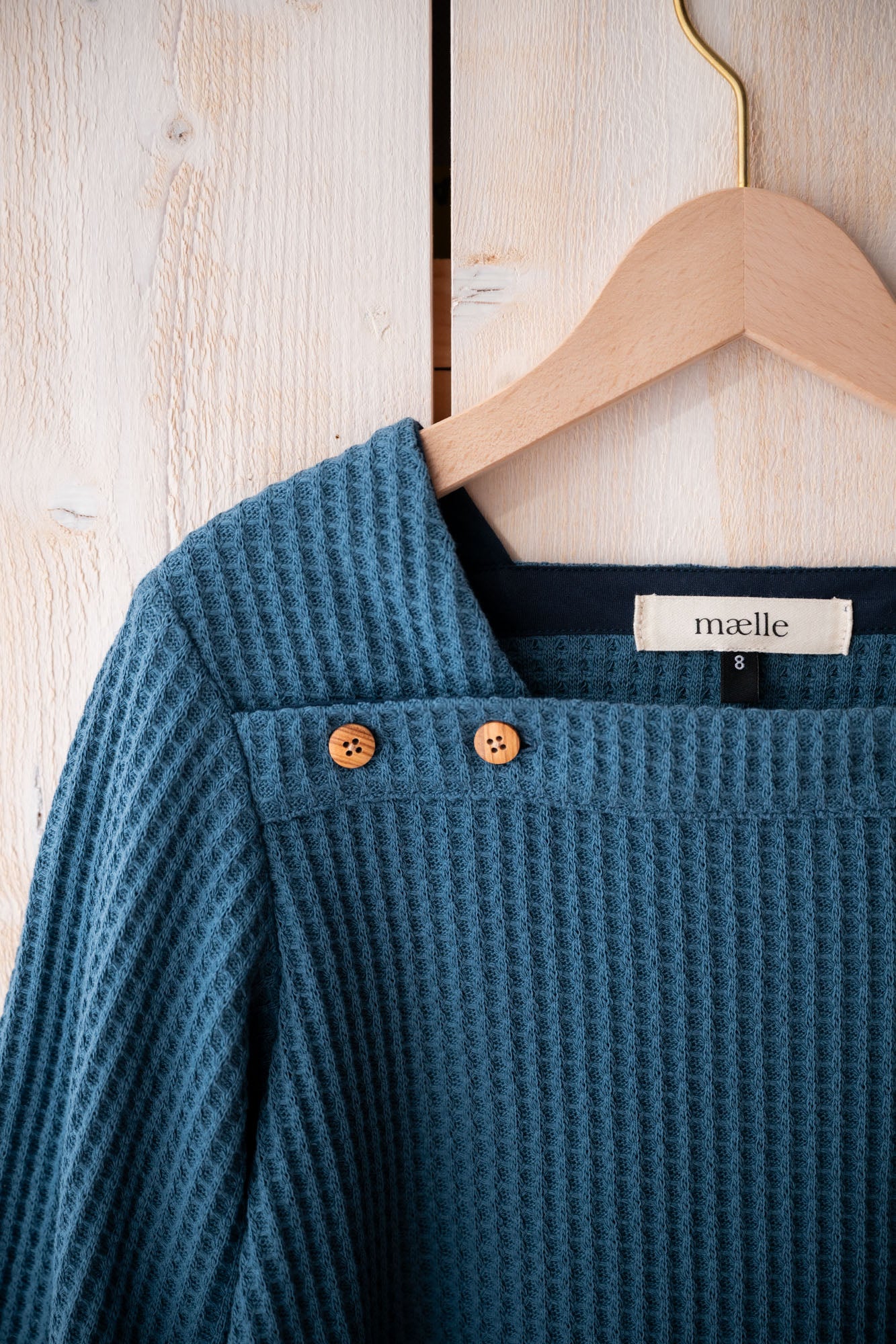 Tricot gaufré Bio Bleu "Morbihan"