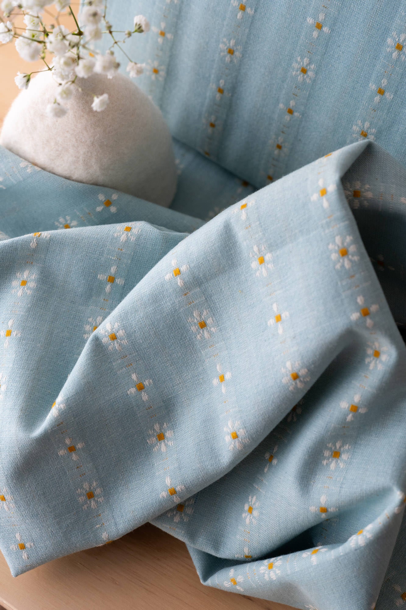 Tissu coton "Gaidig" bleu ciel