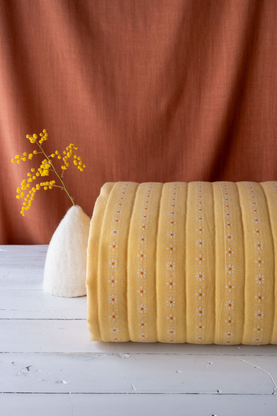 Tissu coton matelassé "Gaidig" jaune
