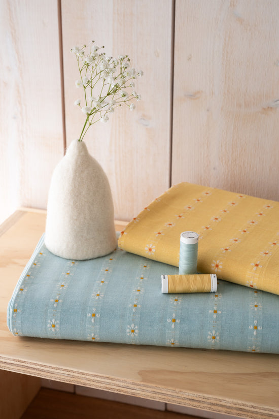 Tissu coton "Gaidig" bleu ciel