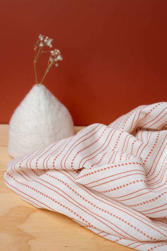 Coton BIO Jacquard fin Roux