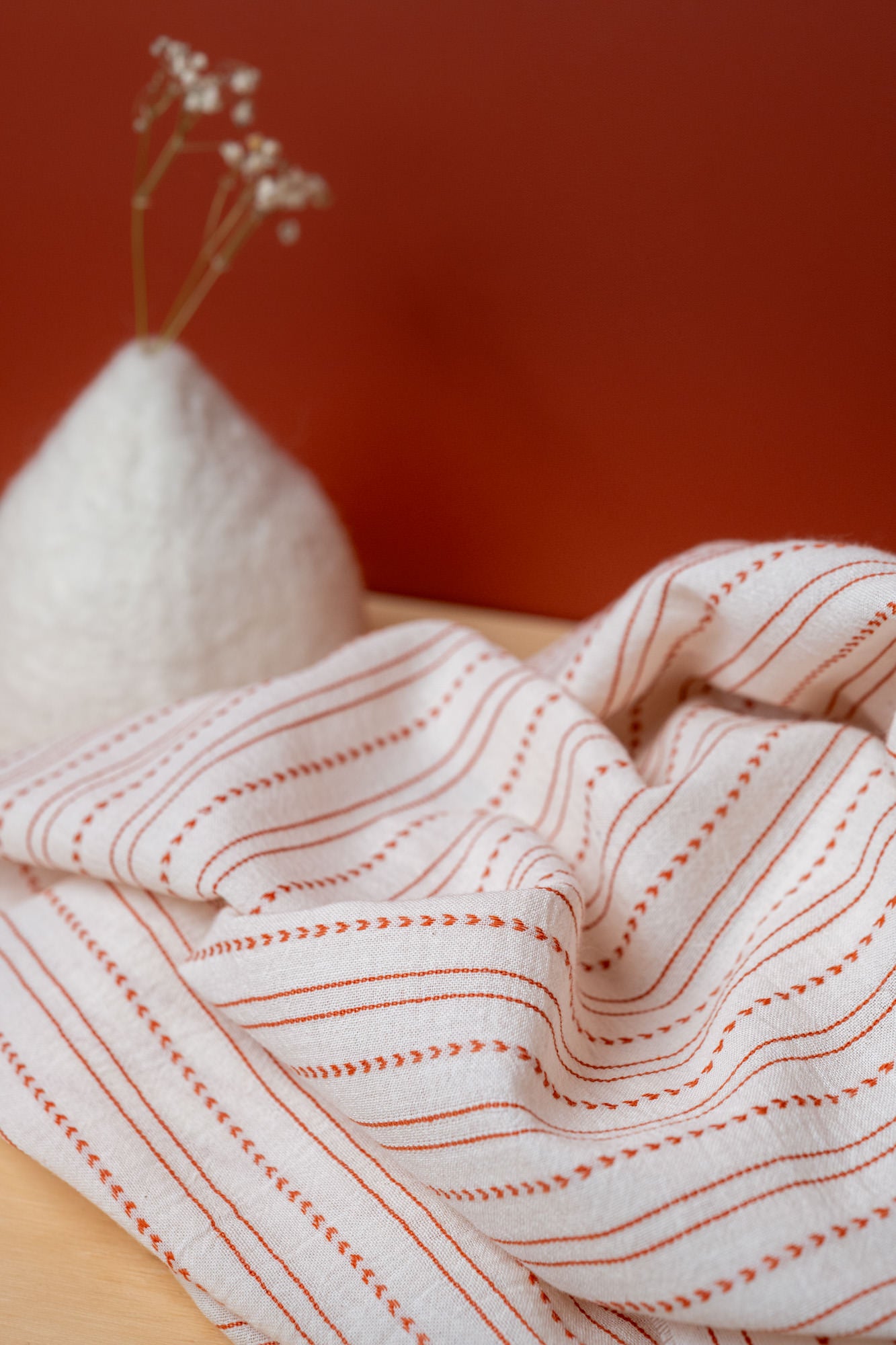 Coton BIO Jacquard fin Roux