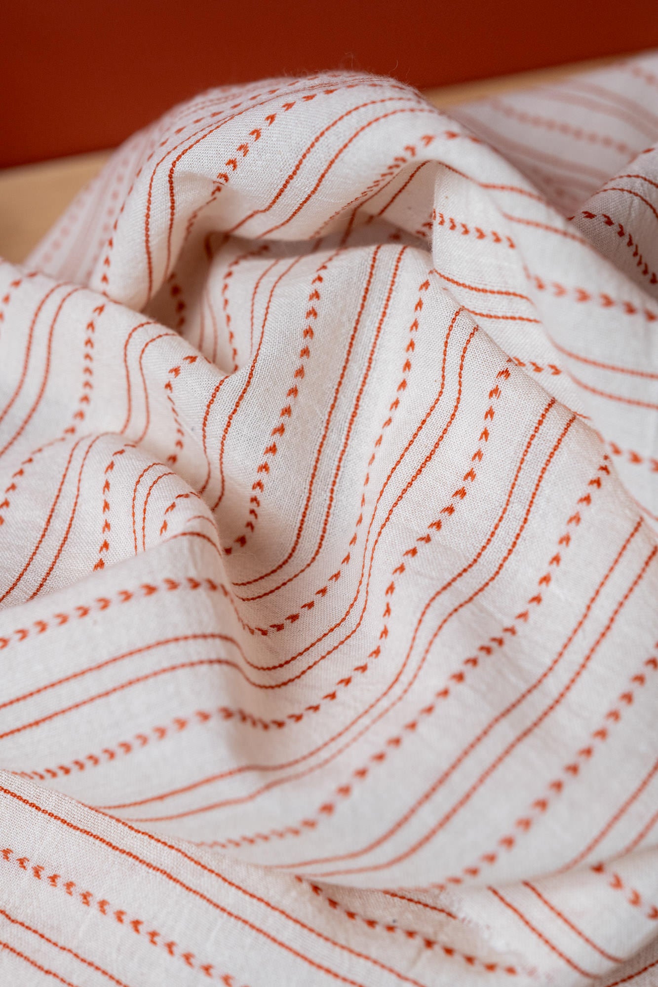 Coton BIO Jacquard fin Roux