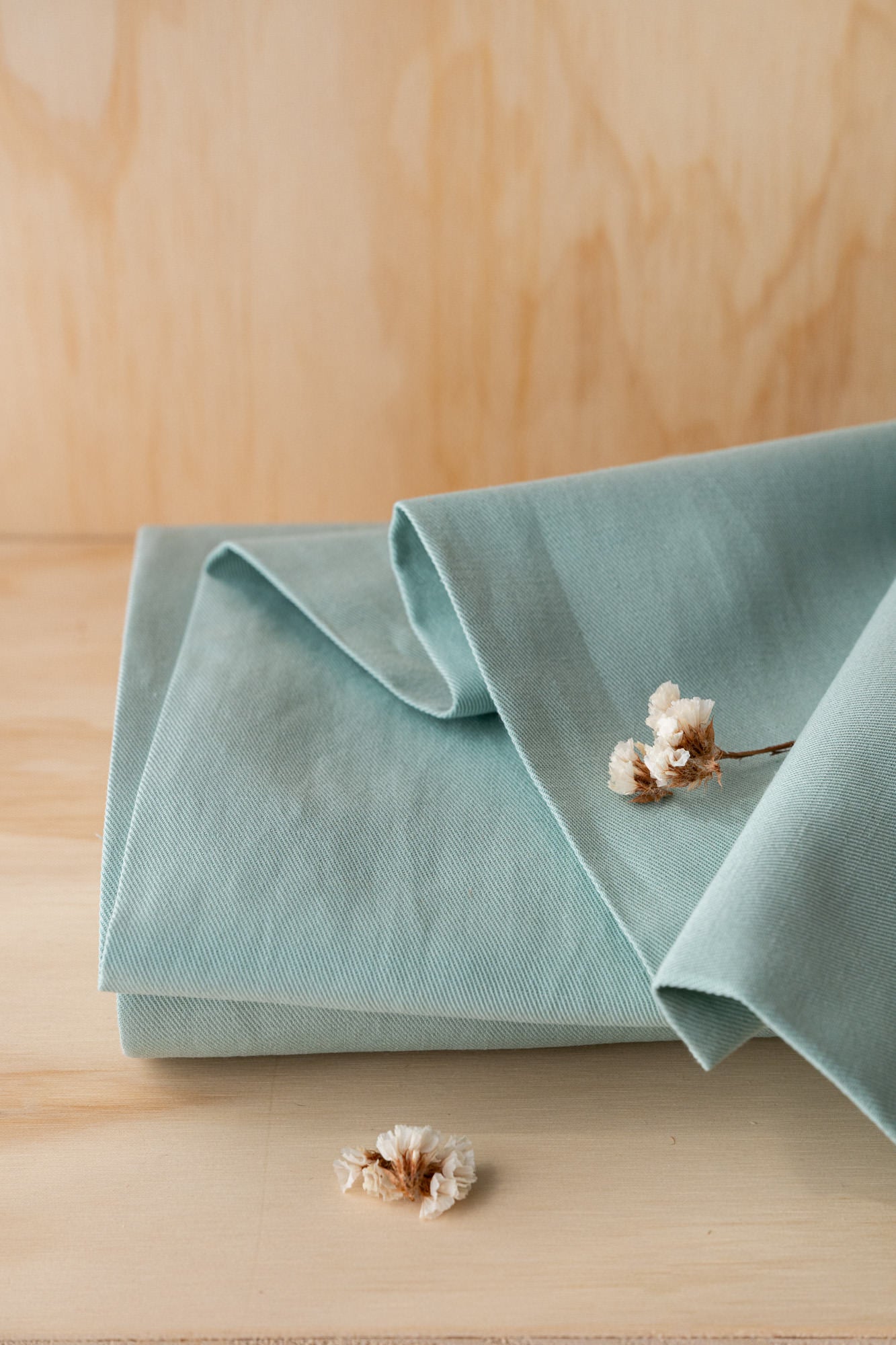 Twill Lin Coton Vert céladon