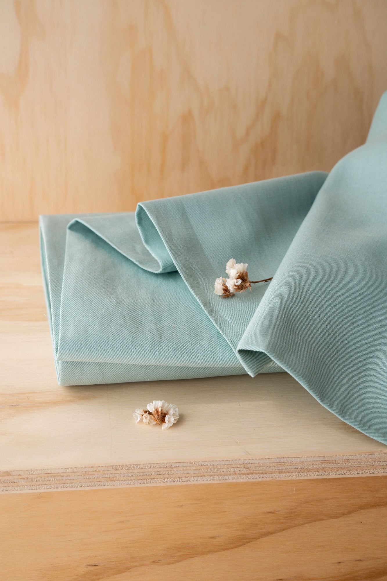 Twill Lin Coton Vert céladon