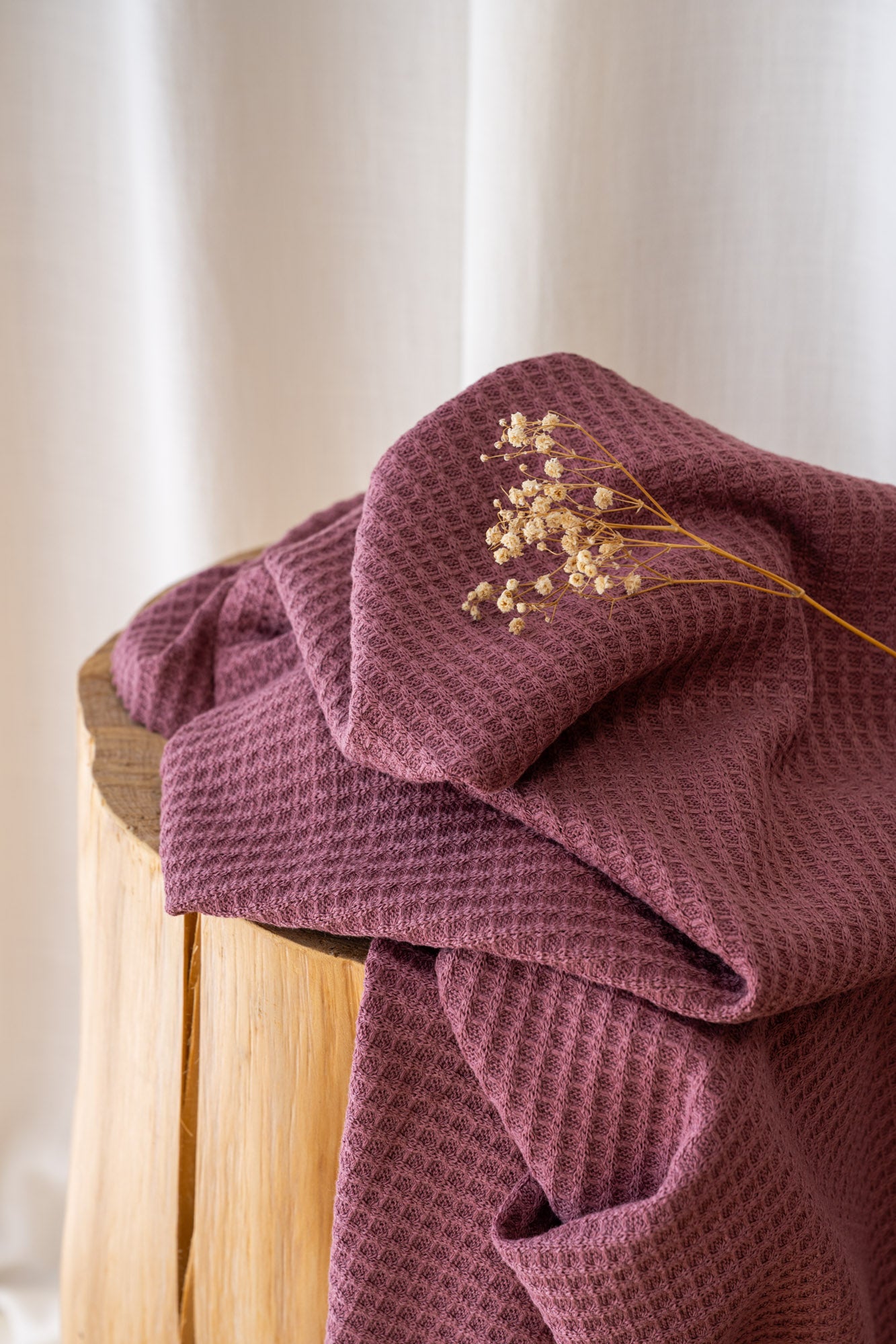 Tricot gaufré Bio Bois de rose