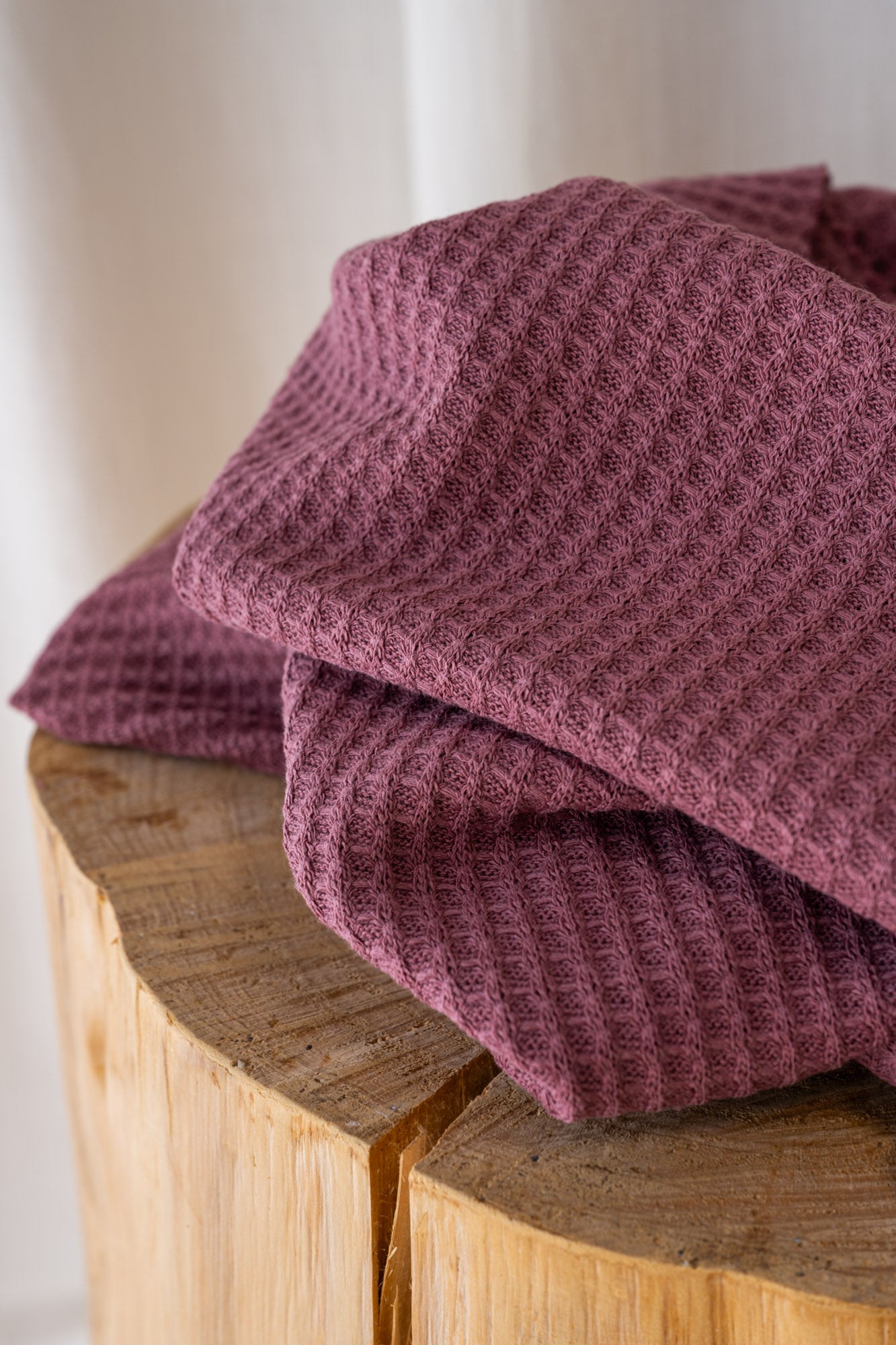 Tricot gaufré Bio Bois de rose