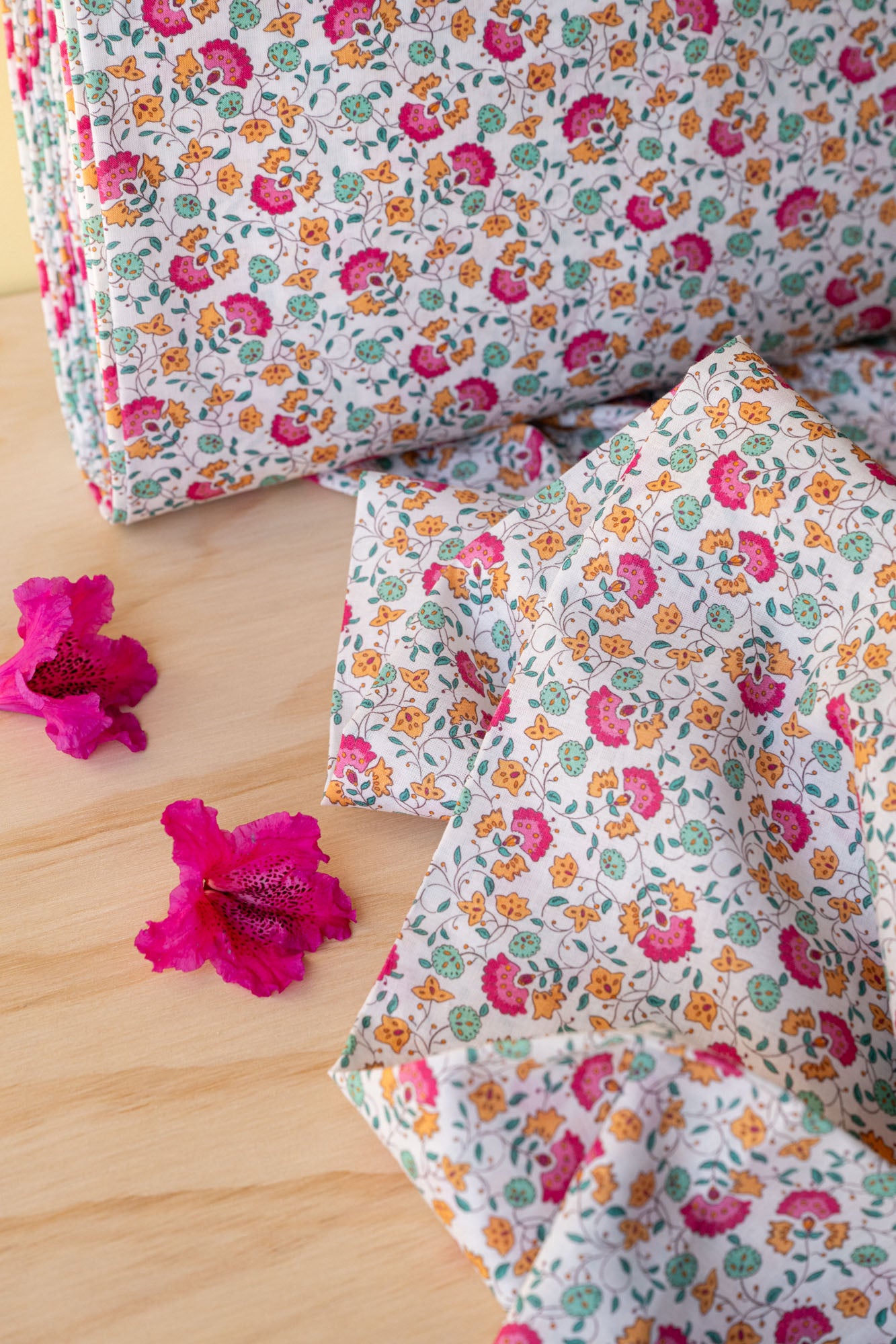 Voile de coton BIO fleuri "Bohémia"