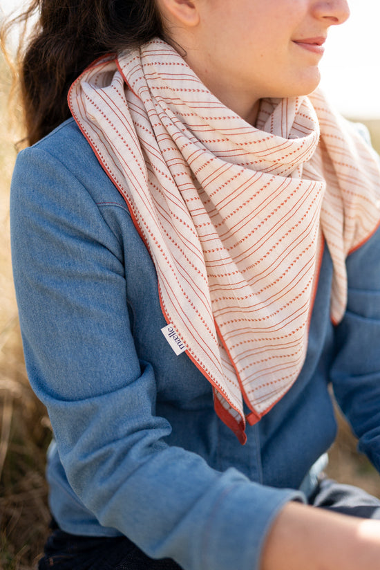 Coton BIO Jacquard fin Roux
