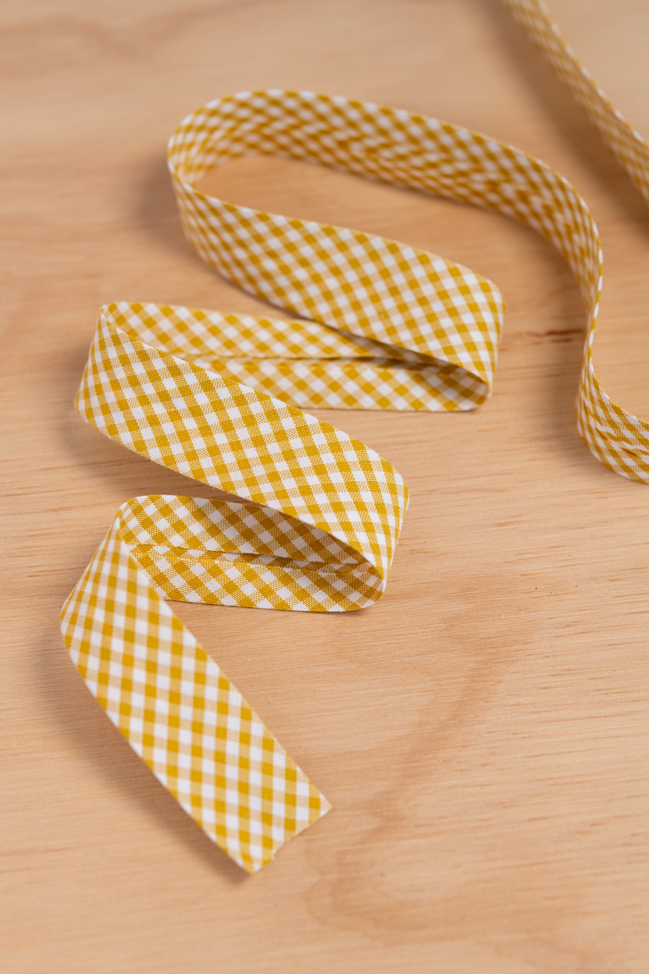 Biais Vichy jaune "Melen" Coton Bio